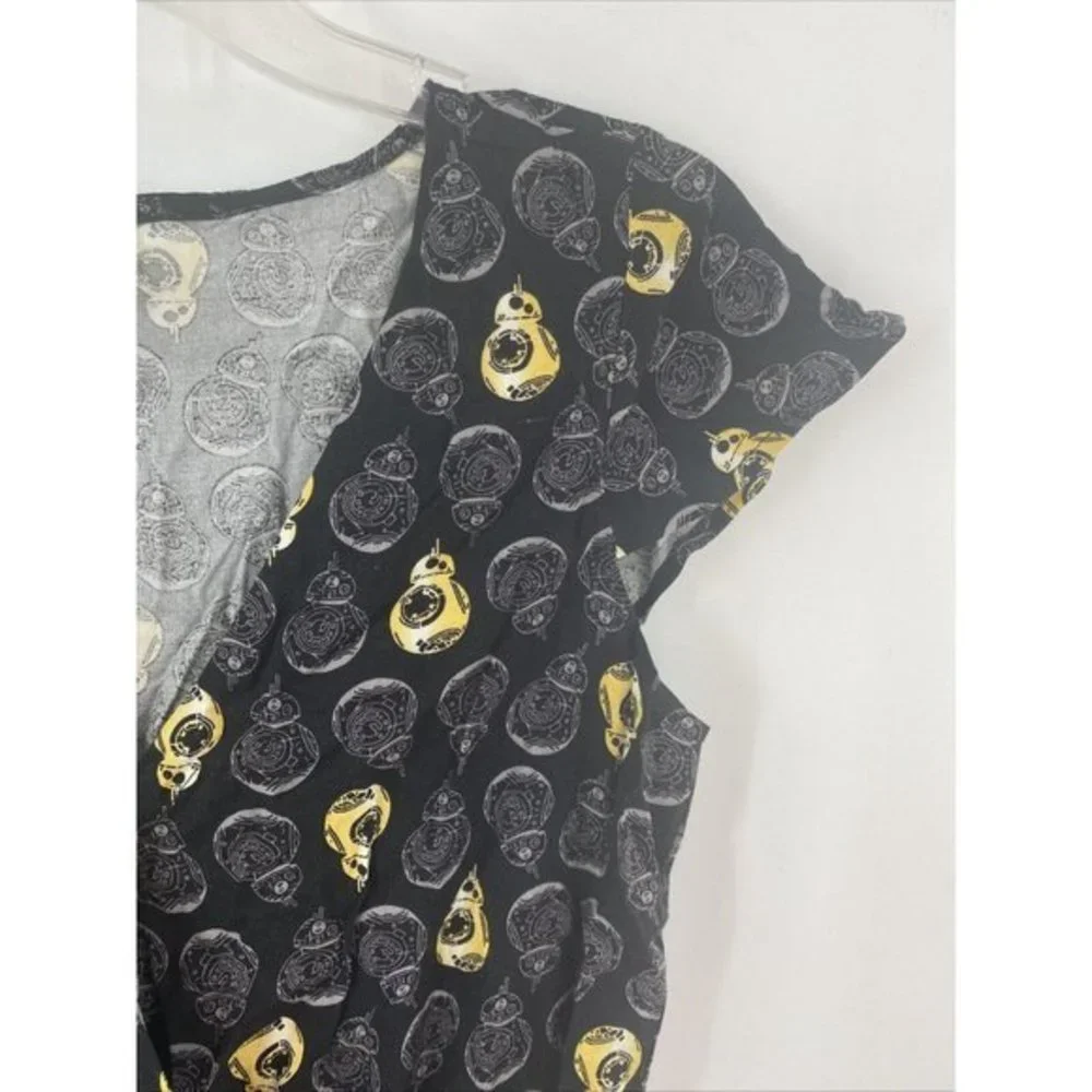 Her Universe Black Star Wars Rayon Space Galaxy Jumsuit Romper Size Small - Picture 3 of 6
